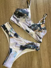 2021 nuevo jaspeado Tie-dye Bikini 2 piezas Push Up Sexy traje de baño mujeres traje de baño ropa de playa