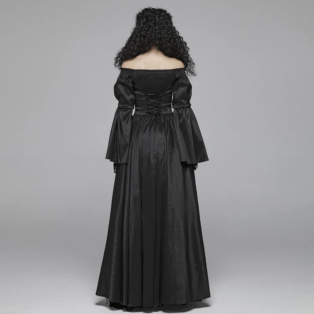 Панк рейв женский готический, викторианской эпохи великолепное платье с открытыми плечами цветочное кружевное вечернее платье для сцены элегантное платье