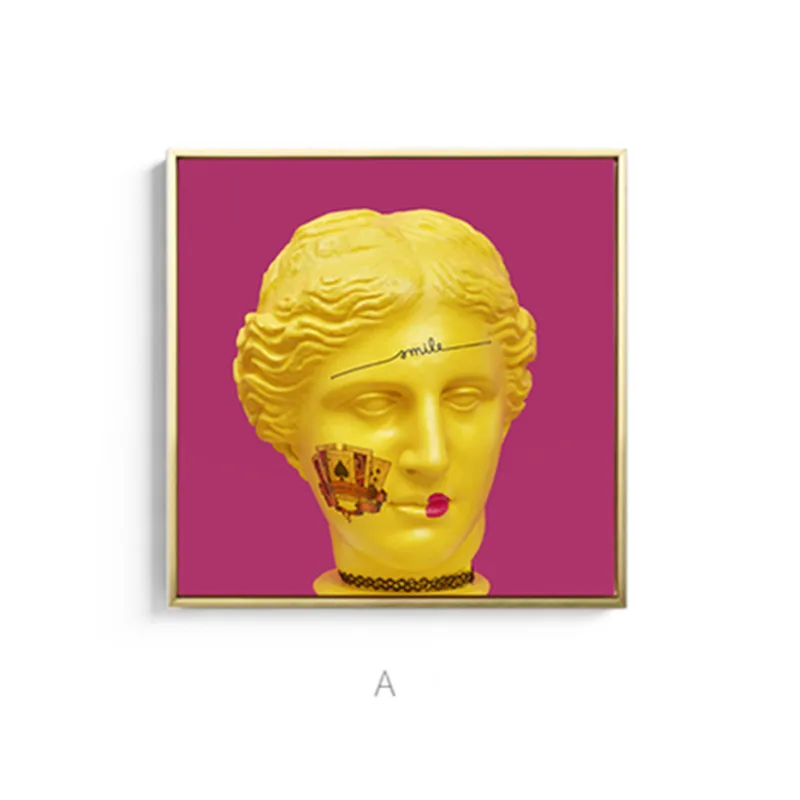 Gold frame Venus мифологии в стиле протестного уличного искусства, картина из гипса Скульптура как фотография Цвет Современная студия декоративная живопись M3207 - Цвет: Gold frame