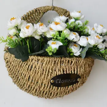 

Hand-woven Flower Basket Wang Hanging Multi-functional Storage Decorative Flower Basket Craft