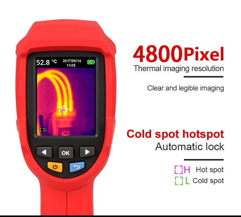  Thermal Imaging Camera Infrared Thermometer Imager -30C to 450C Degree 4800 pixels High Resolution 