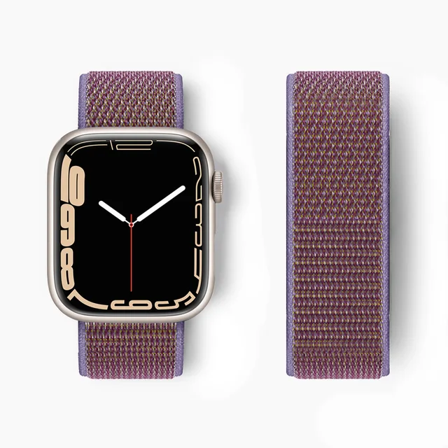 Nylon Strap for Apple Watch Band Series 765 45mm 41mm44mm 40mm  Smartwatch Watchband Belt Sport Bracelet on iWatch 4 3 42mm 38mm lilac