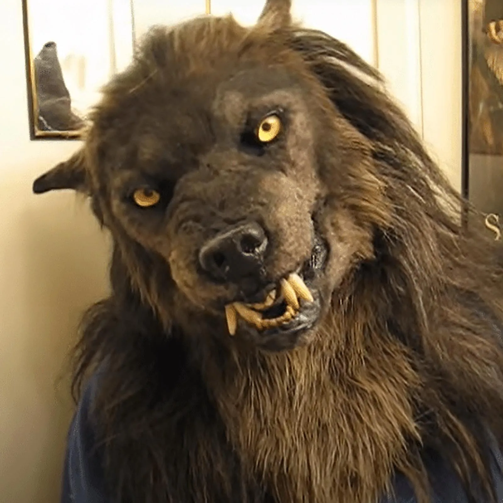 Scary Wolf Full Head Latex Costume Mask for Halloween
