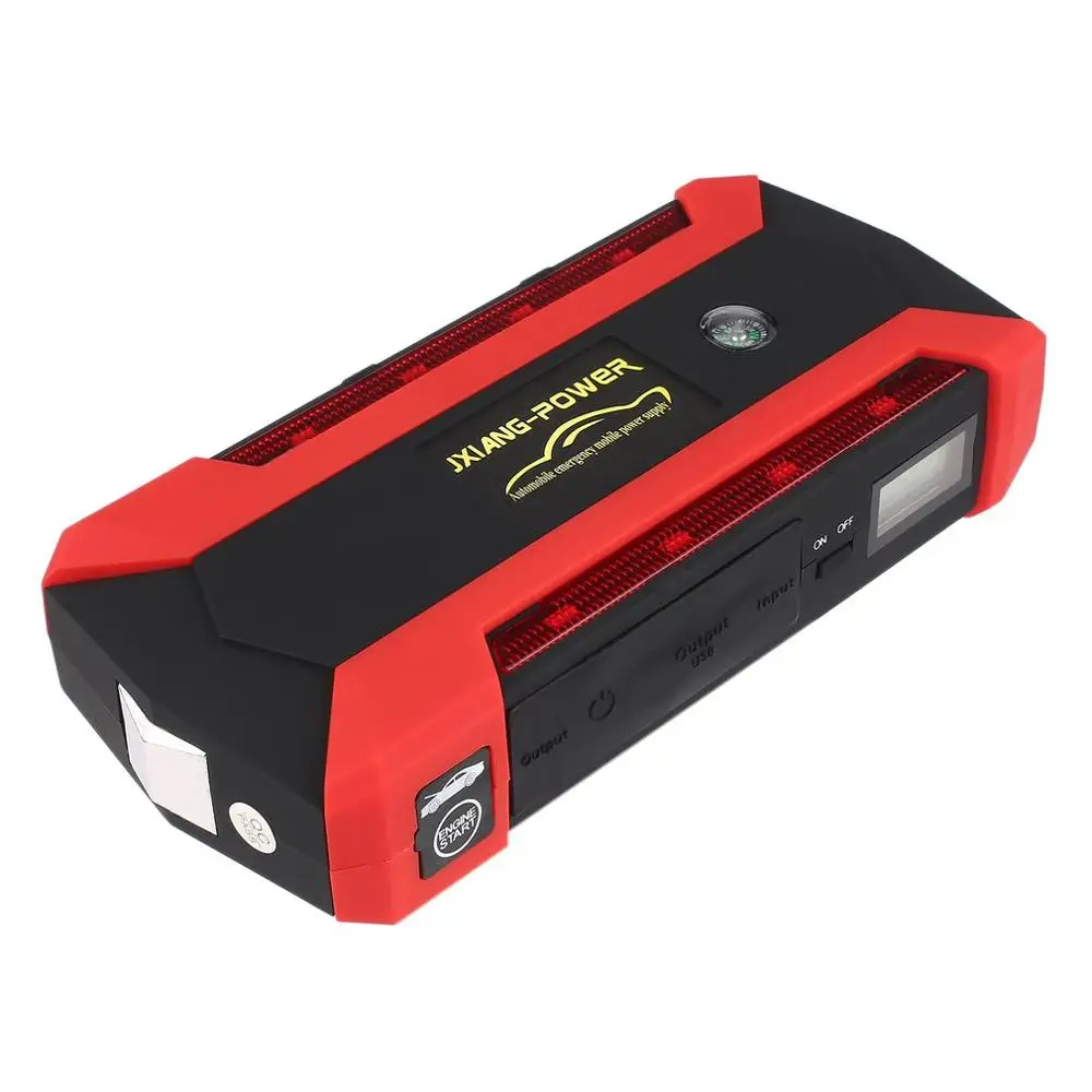 Красный 12V 89800 мА/ч, Портативный 4USB автомобиль скачок стартер Мощность инструмент для банка комплект усилитель Зарядное устройство Батарея Автомобильный аварийный светодиодный светильник - Цвет: Красный