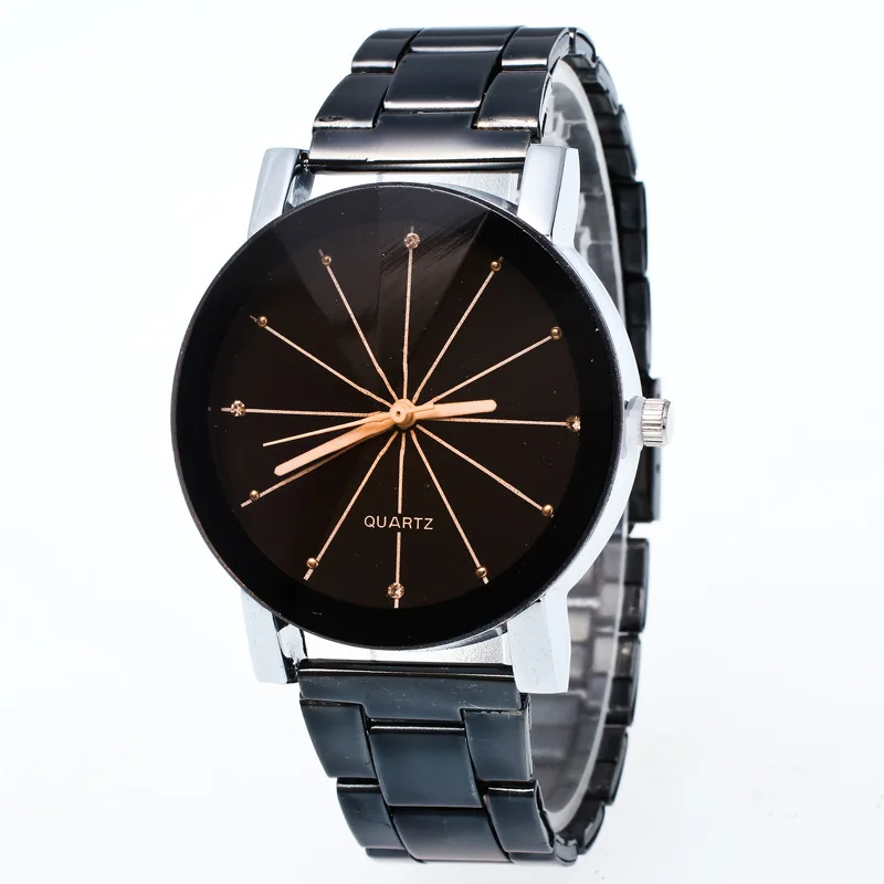 

Hot Selling Steel Belt MEN'S Black Women's Rhombus Watch Spider Web Multilateral Table Faceted Quartz Couple Watch Wholesale