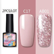 MAD кукла Блеск УФ набор гель-лаков для ногтей телесного цвета Цвет серии светодиодный Гель-лак для ногтей, Лаки! полупостоянная лак для ногтей с блестками гель 2 шт./компл