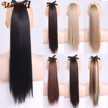 

WERD Straight Synthetic Clip in Drawstring Ponytail Hairpieces for Women Hair Extension High Temperature Fiber