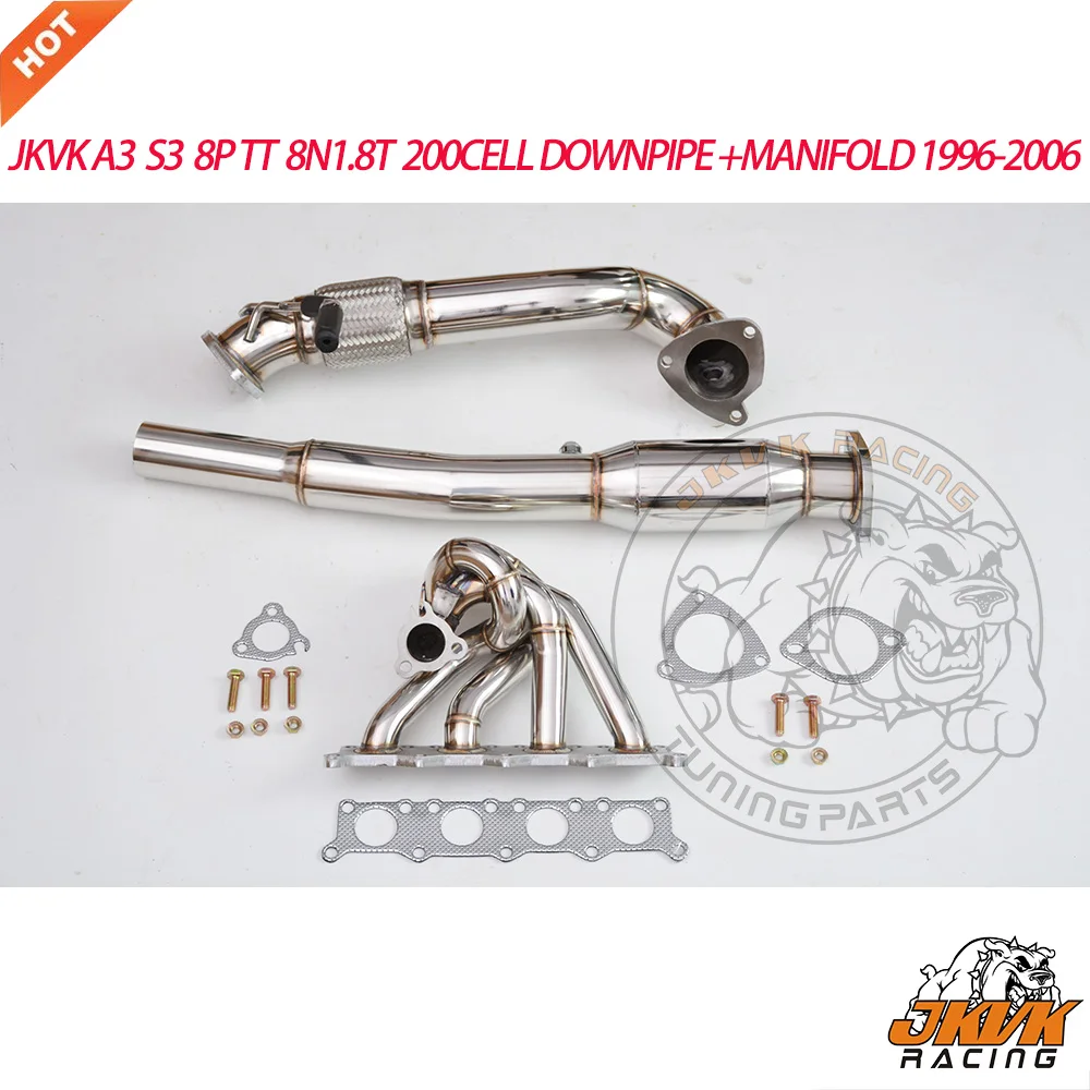Jkvk Racing Ss304 Di Alta Qualità A3 S3 8P Tt 8N 1.8T Collettore 200 Cella Downpipe 1996-2006