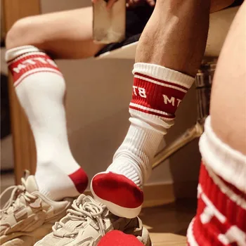 

Stripe Soccer Socks Men Nylon Sports Long Tube Football Socks Letter Compression Socks Sweat-Absorbent Men Hosiery Gift