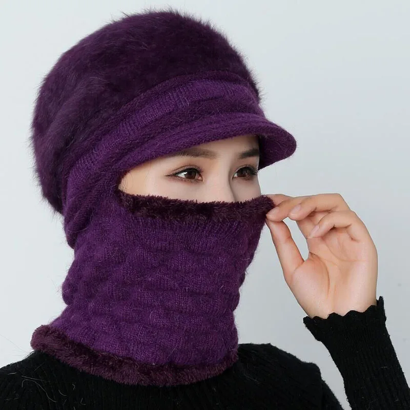 Skullies Beanies женский шарф зимние трикотажные изделия шапки для женщин Женская шерстяная круглая шапочка Балаклава однотонная маска шапка шапочка шапка для мамы