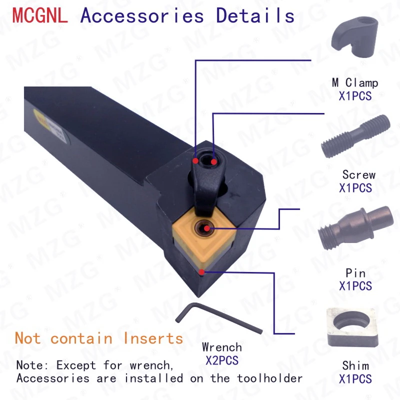 Mocask MCGNL карбида вольфрама вставки обработки расточной бар MCGNL2020K12 резаки токарные станки с ЧПУ держатели внешние токарные инструменты