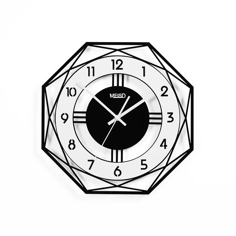 Креативные большие 3D настенные часы с наклейками на стену бесшумные современный дизайн черные кварцевые Подвесные часы домашний декор для гостиной Horloge - Цвет: YuanBaJiao