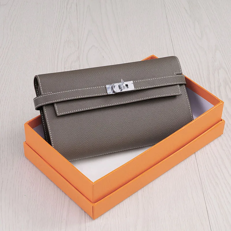 

New Style Wallet Star Celebrity Style Hand Palmprint Full-grain Leather Handbag Leather Wallet Women's Genuine Leather Long Wall