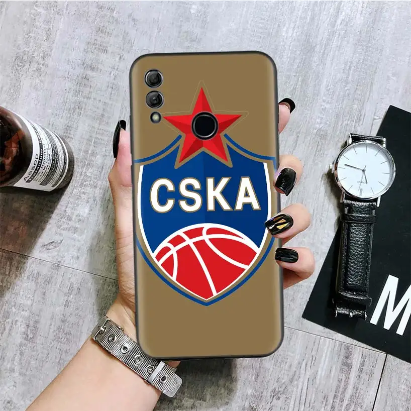 ЦСКА черная крышка чехол для телефона для huawei Y9 Y5 Y6 Y7 Honor 10 9 Lite 9X8X8 S 8A фотоаппаратов моментальной печати 7S 7A 10i 20i V20 Coque Капа