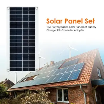 

10A Polycrystalline Solar Panel Set Battery Charger Kit+Controller Adapter
