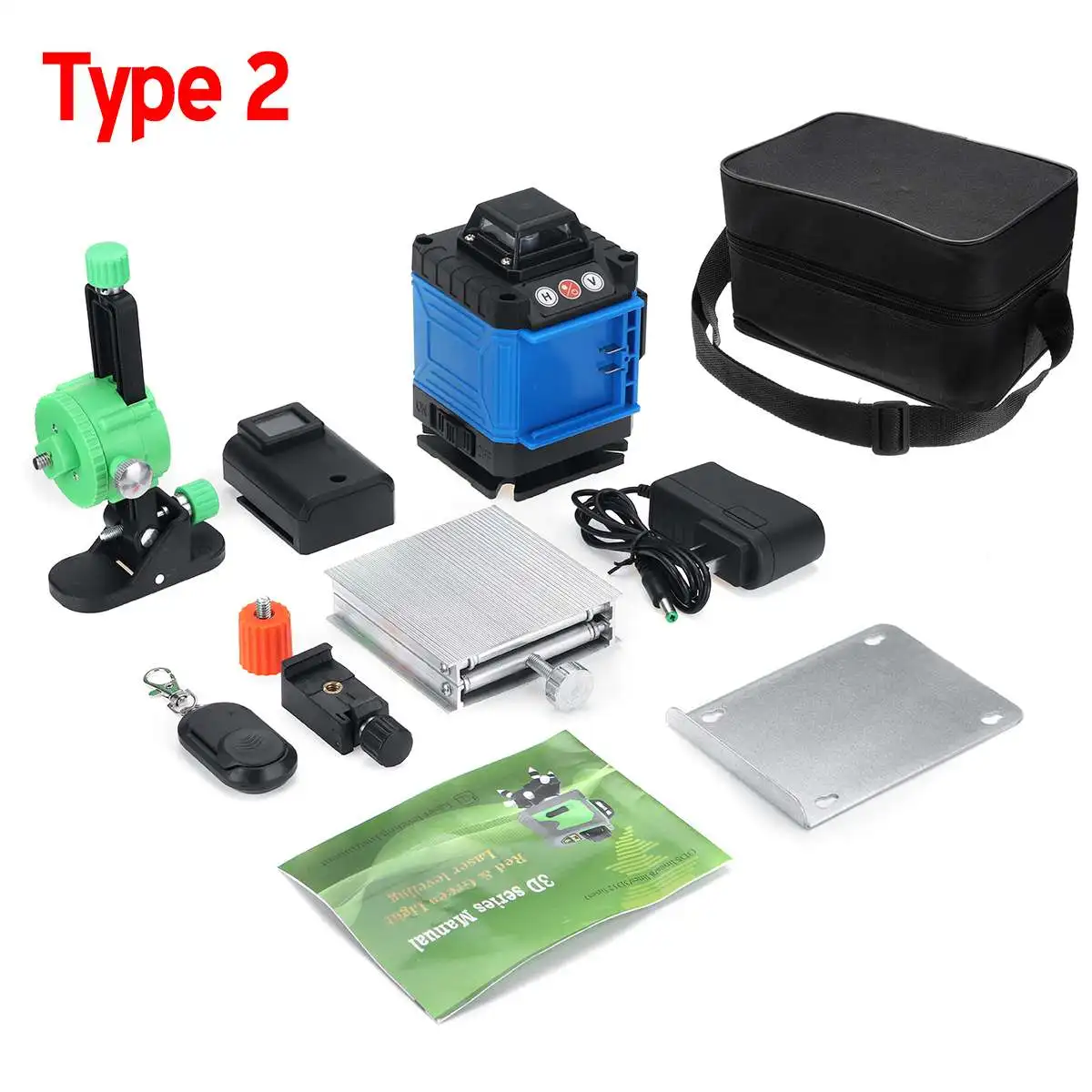RC 360° 8/16 Lines Green Laser Level Detector 3D LCD Remote Control Self-Leveling Horizontal& Vertical Laser Level with Tripod - Цвет: Type 2