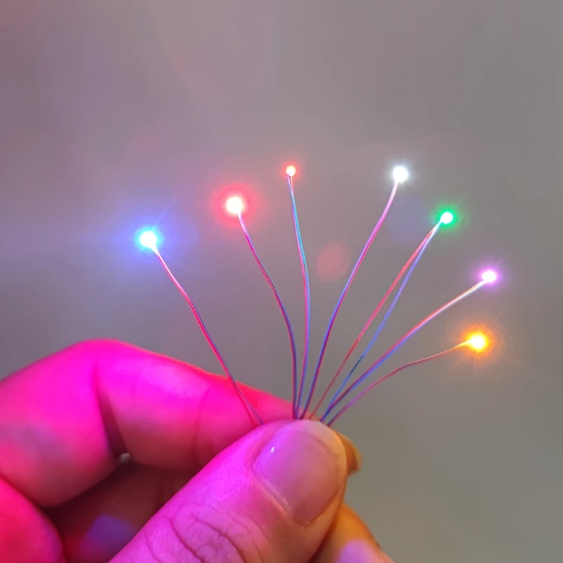 5pcs Pre-wired #0402 Smd Leds,with free Cr2032 3V button battery box,30cm Connection Wires hobby Model Kit for Gundam Lighting