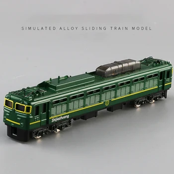 

Classic Simulation Train Model Children Toy Alloy Green Nostalgic Train High-speed Rail Car Learning Toy For Kids Gift