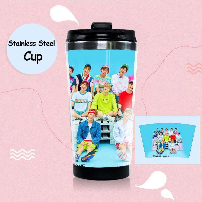 wanna one Kpop WANNA ONE первый мини-альбом чашка для воды из нержавеющей стали K-pop двухслойная чашка бутылки вентиляторы коллекция подарок - Цвет: wanna one