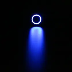 Waterproof Metal Push Button Switch with LED Light - Momentary/Latching for Engine Power - Red/Blue, Multi-Voltage (Blue Circle)