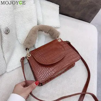 

Simply Crossbody Bags PU Leather Solid Color Alligator Pattern Women Handbag Travel Small Handbags for Women 2020
