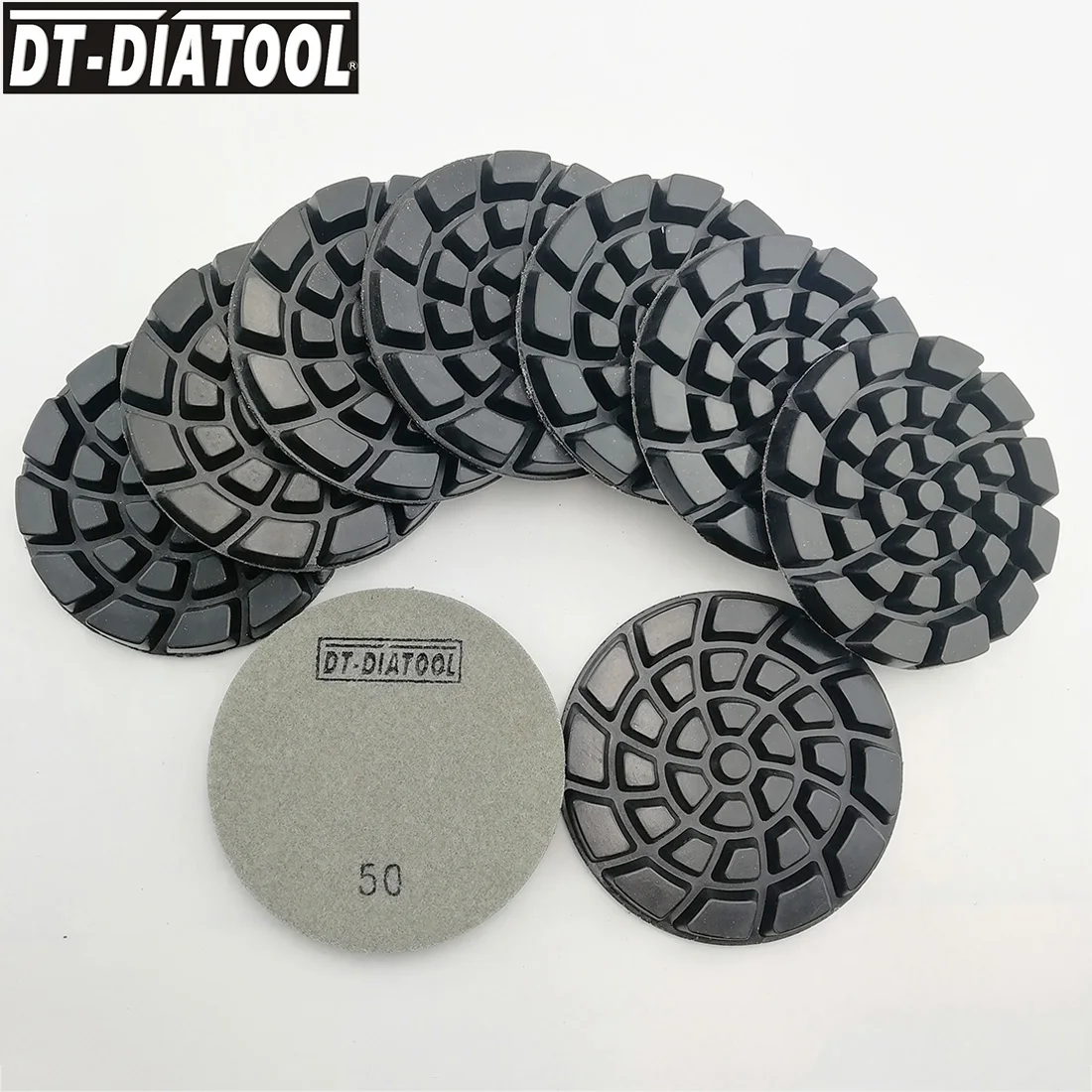 DT-DIATOOL 9 шт./компл. 100 мм/" Алмазная Смола Бонд бетонные полировальные подкладки шлифовальные диски пол обновление ремонтные колодки для бетона