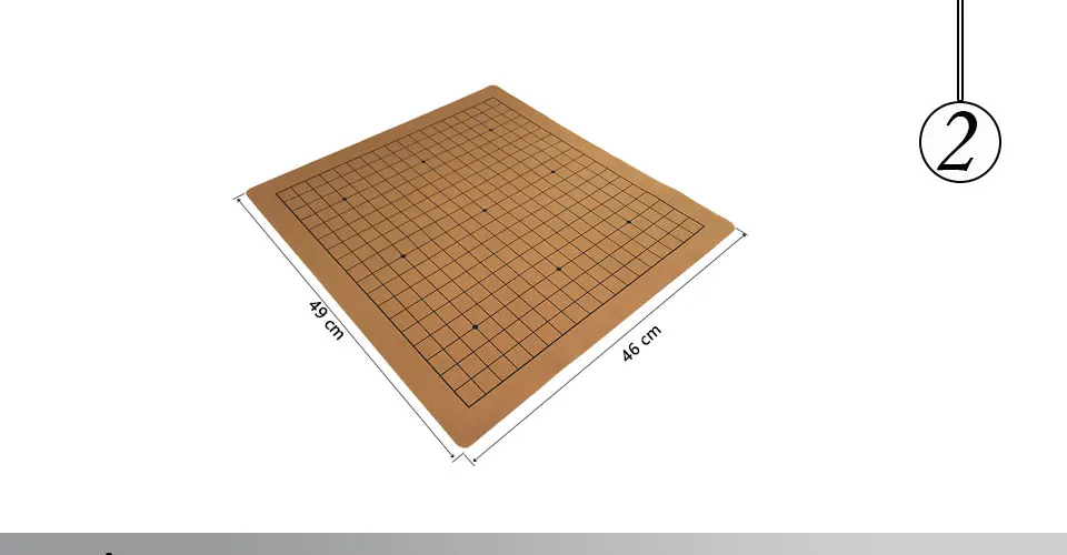 Easytoday Weiqi Chessboard Chinese Go Games Chessboard Synthetic Leather Suede One Side 19 Line Standard International Board Games (2)