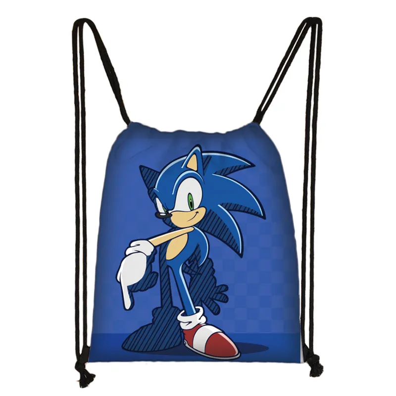 Аниме sonic drawstring сумка для мальчиков и девочек мультфильм рюкзак Подростковые Сумки для хранения детей bookbag дорожные сумки - Цвет: SKDCJML01