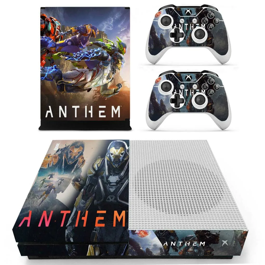 Гимн наклейка s для Xbox One S кожа Виниловая Наклейка Pegatina Adesivo для Xbox one тонкая консоль и два контроллера шкуры