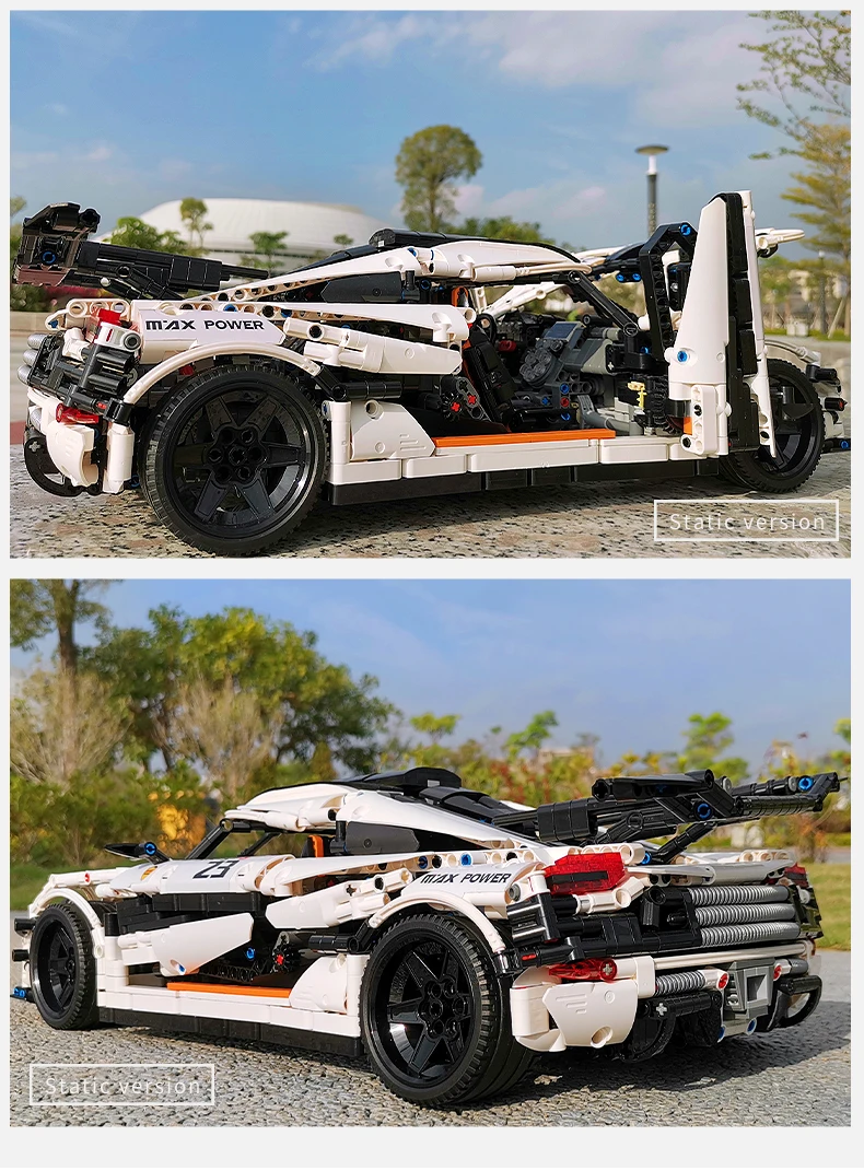 MOULD KING 13120 White Koenigsegged Sports Racing Car