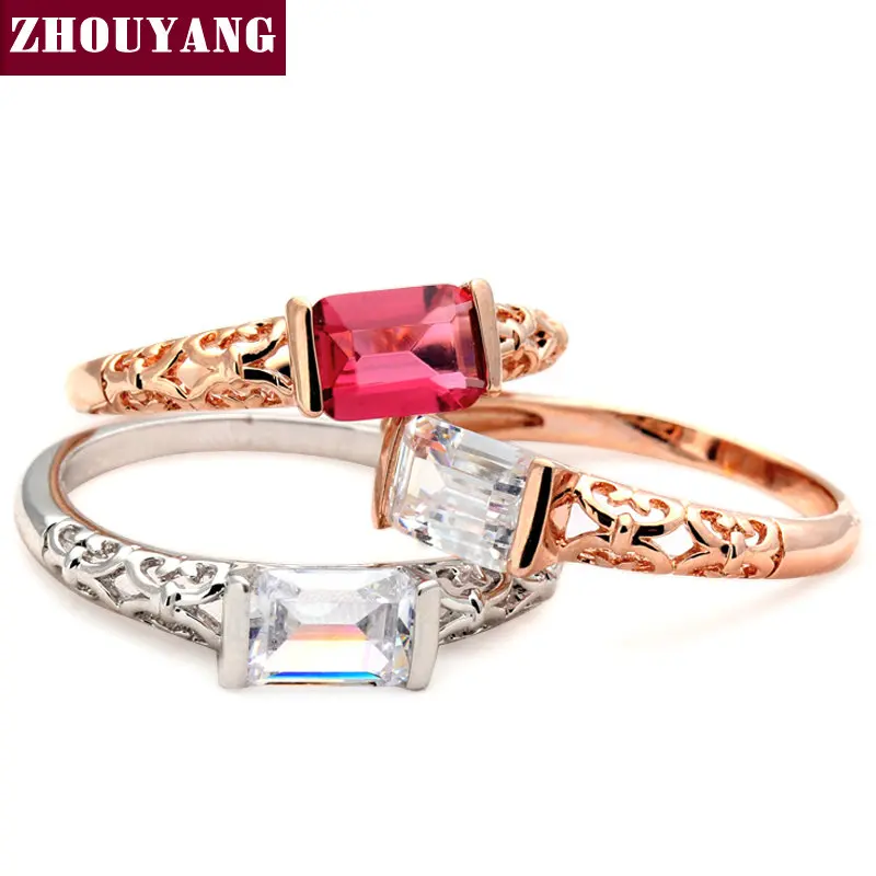 

Simple Lady Style Rose Gold Color Fashion Ring Austrian Crystals Full Sizes Top Quality ZYR367 ZYR368 ZYR369