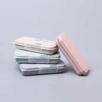 

3Pcs Foldable Cutlery Set Portable PP/Wheat Straw 4Colors Eco-friendly for Camping Picnic Kitchen Accessories Tableware