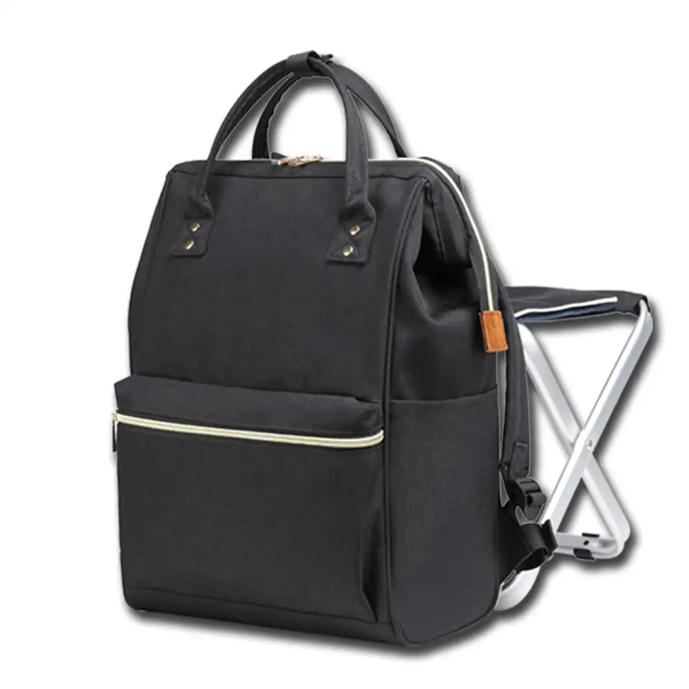 New Foldable Stool Mother Bag Large Capacity Wear-resistant Waterproof Multi-function Bag Mother And Baby Care Storage Bag - Цвет: B