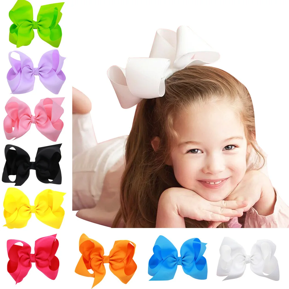Fashion Solid Candy Color Ribbon Hair Bow Clip Colorful Bowknot Hairpin Princess Boutique Barrette Headwear Accessory for Girls |
