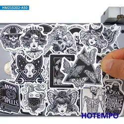 50 pièces gothique Illusion Art sorcière squelette diable Totem autocollant drôle pour téléphone étui pour ordinateur portable planche à roulettes vélo moto autocollants de voiture 