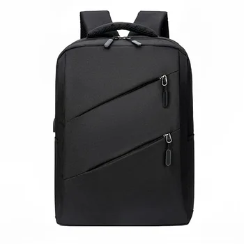 

New personality double diagonal zipper business computer laptop backpack foreign trade leisure travel backpack school bag bag