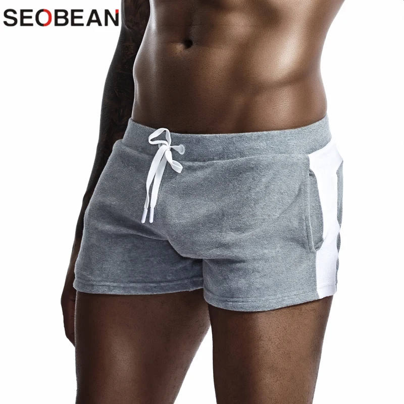 2019 New Lounge Shorts Men Pajamas Bottoms Men's Sleepwear Shorts Cotton Soft Fashion Simple Home Pants Indoor Fitness Shorts