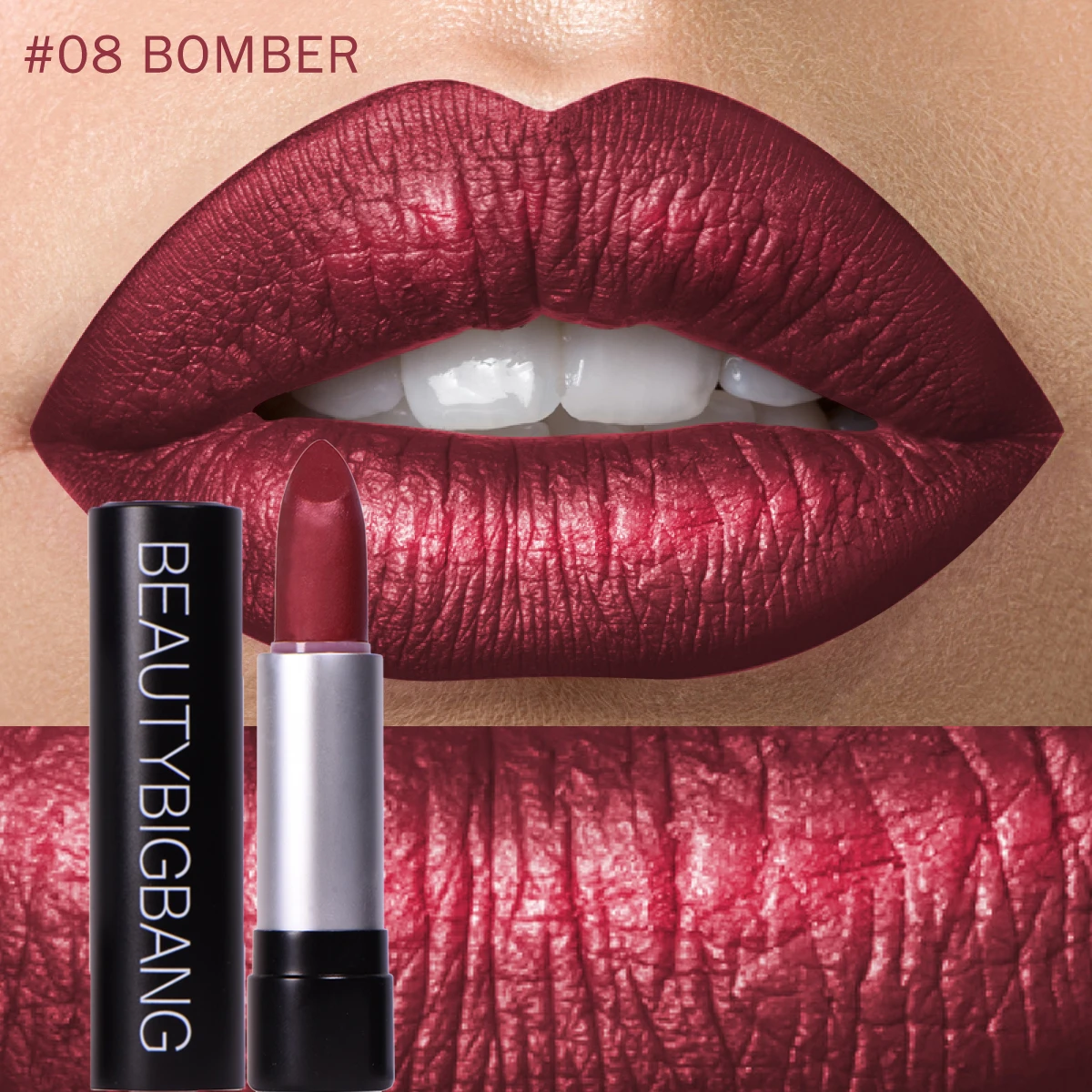 BEAUTYBIGBANG помада металлического цвета долговечный макияж водостойкий блеск для