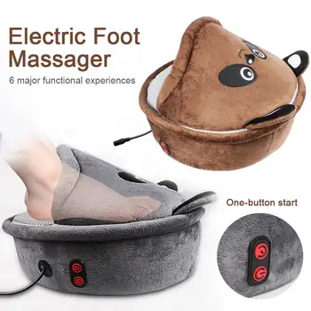 

Promotion! Brand New Hot Sale Cartoon Cute Foot Massager Infrared Therapy Flannel Detachable Gray Brown Hot Compress