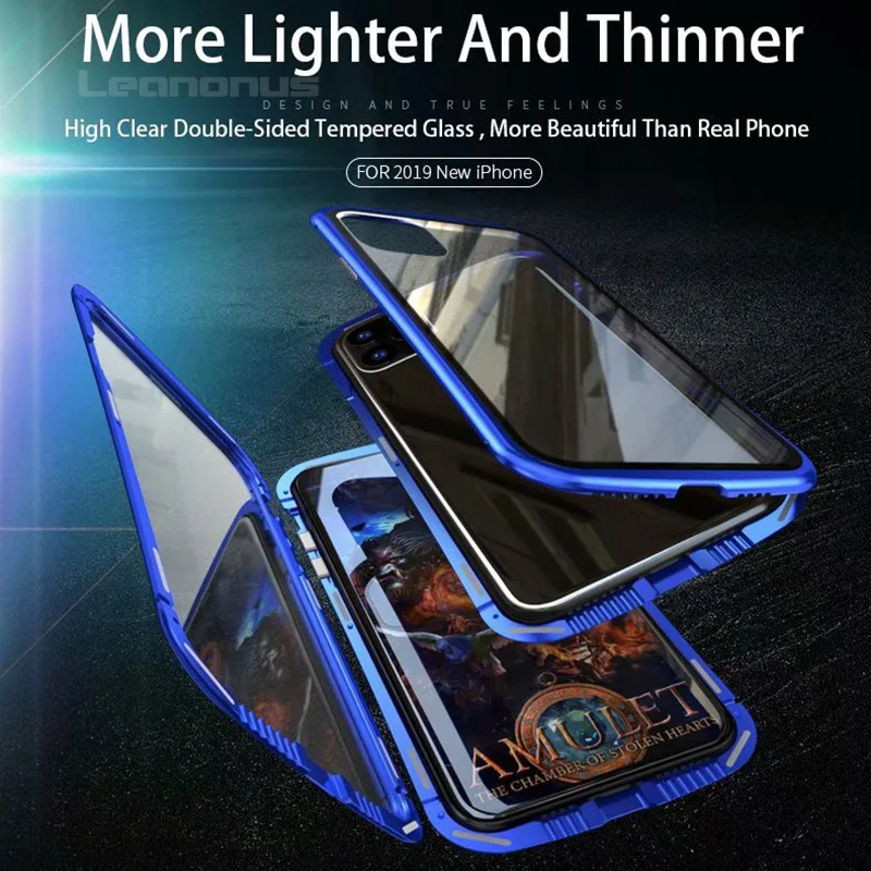 Металлический бампер Магнитный чехол для iPhone 11 Pro Max чехол с двойной стороной из закаленного стекла Shockprof чехол для iPhone 11 Pro Max Capa