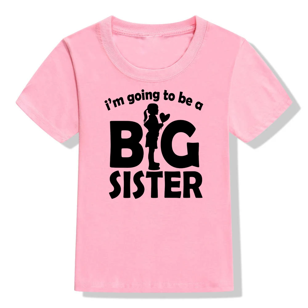 Забавная детская футболка с короткими рукавами и надписью «I'm Going To Be A Big Sister» для девочек футболки для крупных девочек модные повседневные футболки для малышей, топы - Цвет: KU28-KSTPK-