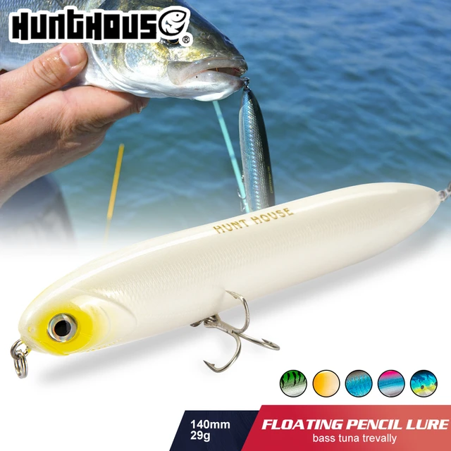 Blue Tunatopwater Popper Lure 130mm 32g - Floating Pencil For Sea Bass &  Tuna