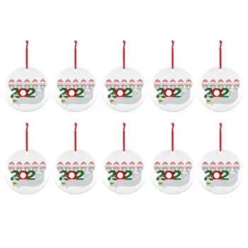 

10 Pcs 2020 Quarantine Christmas Decoration Personalized Diy Name Santa Claus Survived Family Pendant New Year Home Ornament