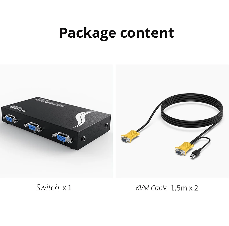 2 em 1 para Fora com Cabo Mt-viki Portas Automático Vga Switch Multi-computador Compartilhamento Usb Mouse Teclado Monitor Original Mt-271uk-l 2 Kvm 8 em 1 para fora com cabo original MT-271UK-L