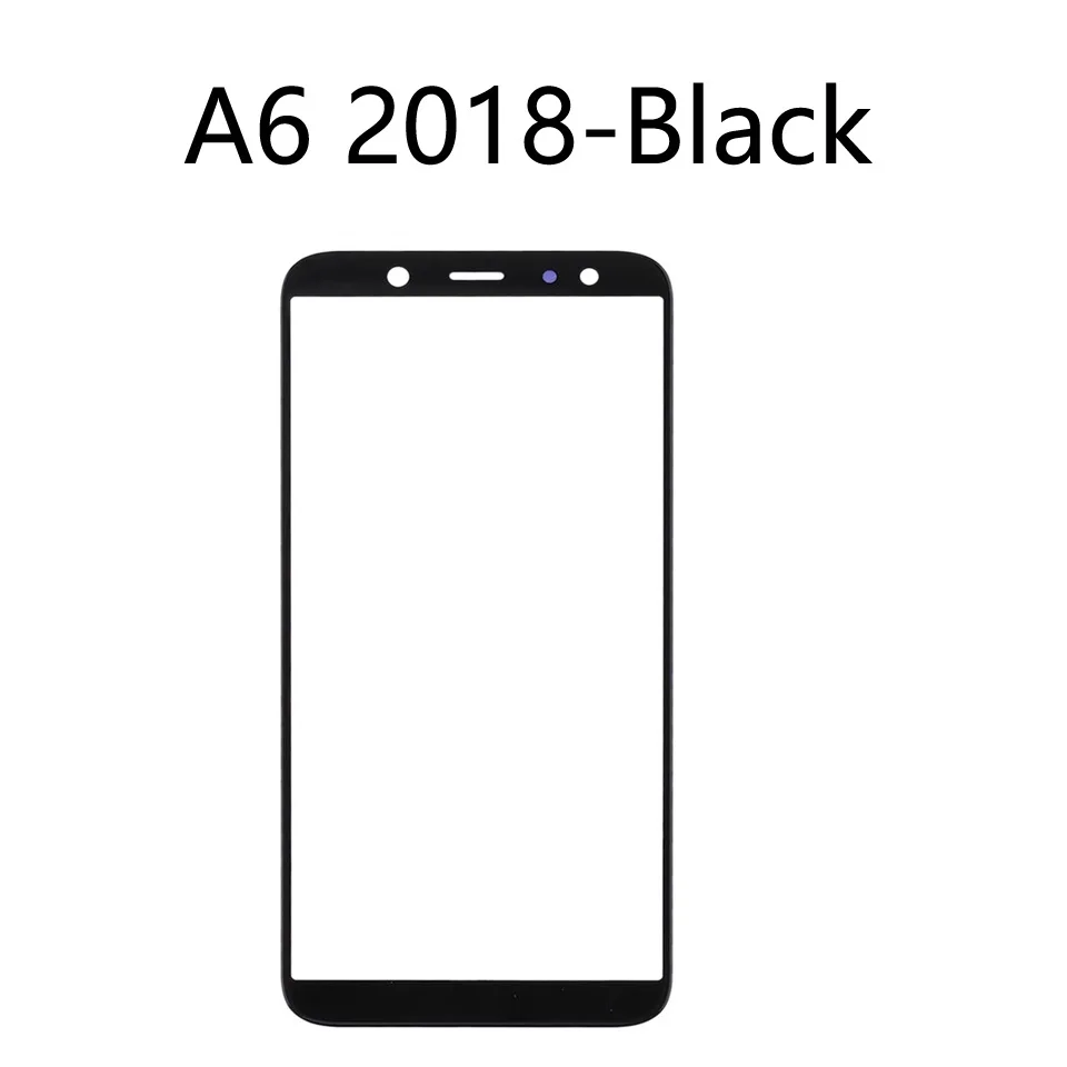 10 шт./партия для samsung Galaxy A6 A600 \ A6+ A6 Plus A605 A605F сенсорный экран передняя панель стеклянная линза передняя внешняя - Цвет: A600-Black-No tool