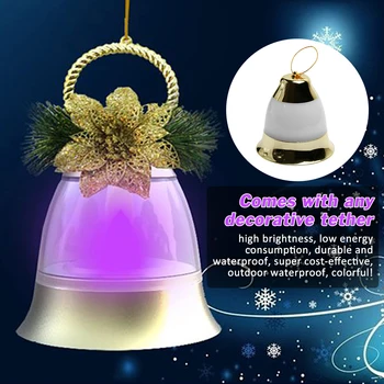 

2pcs LED Decorative Lights Music Colorful Lights Sound Control Small Bell Pendant Bell Lantern Decor For Christmas Tree