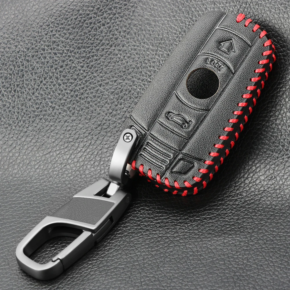 

Leather Car Key Case For BMW E90 E60 E70 E87 E30 E34 E36 E38 E39 E46 118 220 M235 320 328 428 435 528 M3 M5 X3 X5 Remote Cover