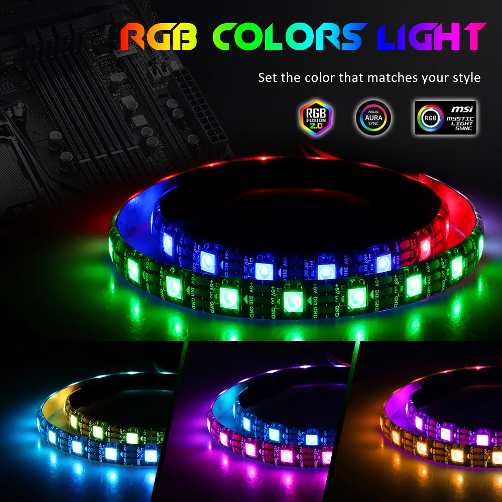 Материнская плата RGB WS2812b светодиодная лента для ПК чехол ASUS Aura SYNC MSI мистический