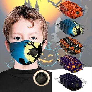 

5PCS Halloween Outdoor Kids Protect Washable Breather Respirator Reusable Mask mascarilla reutilizable mascherine mondmasker