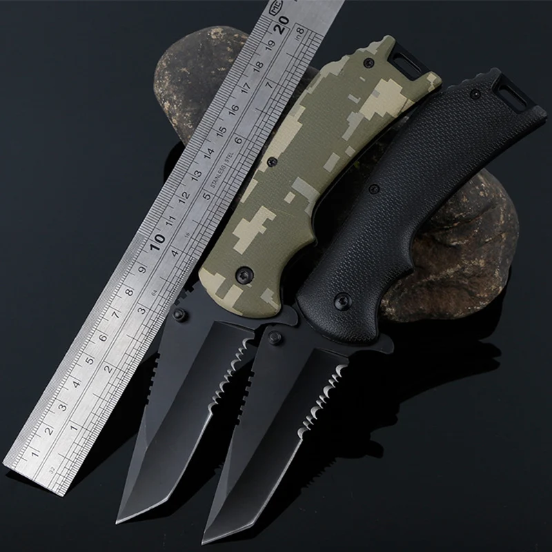 7," высокопрочный острый нож для барбекю из нержавеющей стали, охотничий нож, инструмент для повседневного использования, складной нож для кемпинга